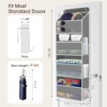 SpaceHacks 1 Pack Over The Door Organizer, Hanging Storage Organizer with Clear Window, 40lb Ultra Sturdy Large Capacity Room Organizer for Pantry Laundry Bathroom Nursery Closet Baby Essential (Grey)