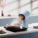 CIARRA Portable Range Hood, Desktop Range Hood with 2 Speed Exhaust Fan, Detachable Aluminum Filter, Large Oil Collection Cup, Portable Kitchen Exhaust Fan for Indoor BBQ, Hot Pot