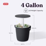 Keter Go Bar 4.2 Gallon Portable Beer and Wine Cooler with Handle and Pop Up Outdoor Table Perfect for Your Patio, Picnic, and Beach Accessories, Graphite