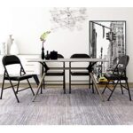 Home Portable Simple Folding Chair Indoor/Outdoor Metal Steel Banquet Chair Artificial Leather Chair Surface Triangle Mechanics Design