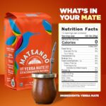Mateando Yerba Mate Tea, Loose Leaf with Low Powder, 500g (1.1 lb), Gluten-Free, Medium Caffeine, Product of Argentina