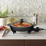 12″ Round Nonstick Electric Skillet with Glass Cover, Black