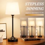 Kakanuo Cordless Table Lamp Rechargeable Black – 1 Pack 4000mAH Battery Operated Lamp for Decor, 3000K Stepless Dimming Touch Control Wireless Lamp for Bedroom, Dining Table, Kitchen, Living Room