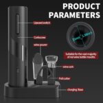 Electric Bottle Opener 5-in-1 ElectricWine Bottle Opener with Rechargeable Storage Base, Foil Cutter, Wine Pour& Wine Stopper