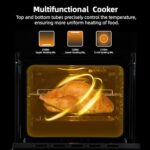 24 Inch Built-In Convection Steam Oven with Air Fry Function | 2.5 Cu Ft Large Capacity | 3000W Powerful Heating | 8 Cooking Modes, 108 Smart Recipes | Touch Screen Display | Stainless Steel Black