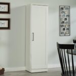 Sauder HomePlus Narrow Pantry Storage Cabinet Slim Single Door with Adjustable Shelves, Kitchen Laundry Bathroom Storage Cabinet, in Soft White
