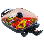 Brentwood SK-66 Electric Skillet with Glass Lid Non-Stick,12-inch,Copper