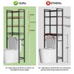 Kalrin Over-The-Toilet Storage Rack, 4-Tier Bathroom Organizer Shelf Over Toilet with Adjustable Shelf and Basket, Freestanding Space Saver Bathroom Shelves Above Toilet for Room (Vintage Brown)