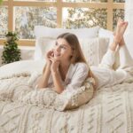 Bedsure Tufted Boho Comforter Set Queen Size – Beige Boho Bed Set, GentleSoft™ 3 Pieces Farmhouse Shabby Chic Embroidery Bedding, Gifts for Woman, Soft Jacquard Queen Comforter for All Seasons