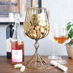 True Wine Glass Cork Holder, Decorative Wine Cork Storage and Decor, Set of 1, Rustic Bronze Finish