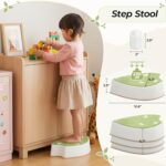 Arlopu Stepping Stones For Kids, Durable Anti-Slip Balance Beam Toddler Sensory Activities, Balance & Coordination Skills, Gross Motor Skills, Obstacle Course, Stackable Indoor & Outdoor Toys (Green)