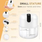 EASYSPEED Electric Garlic Chopper 1Cup, Mini USB Charging Wireless Food Processor with 304 Stainless Steel, 2 Sharp Blades, Portable Kitchen Meat Grinder for Onion, Garlic, Ginger, Chili