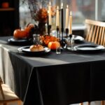 Pureegg Rectangle Table Cloth 60″ x 84″ – Durable Polyester Tablecloth Offers Reusable & Washable Protection, Ideal for Outdoor Party, Picnic, Wedding, Banquet and Birthday, 1 Pack, Black