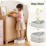 Arlopu Stepping Stones For Kids, Durable Anti-Slip Balance Beam Toddler Sensory Activities, Balance & Coordination Skills, Gross Motor Skills, Obstacle Course, Stackable Indoor & Outdoor Toys (Gray)