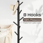 WANGMUXIA Coat Rack, Freestanding Coat Rack with 8 Hooks and 3 Adjustable Size Tree Coat Racks for Bedroom, Hallway, Entrance, Office, for Hats, Coats, Scarves, Handbags