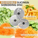 COOKLEE Food Processor, 600 Watts, 6 Functions Electric Food Chopper for Chopping, Mincing, Dicing, Shredding, Slicing, Purees & Dough with 12cup Processor Bowl, Food Chute & Pusher, Silver