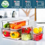 NISILIN 14 Pack Fridge Organizers and Storage – Refrigerator Organizer Bins with Lids, BPA-Free Fridge Organization, Fruit Storage Containers for Fridge, Vegetable, Food, Drinks, Cereals, Clear