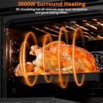 24 Inch Electric Single Wall Oven, 2.5 Cu.ft Built-in Convection System with 8 Cooking Functions in Stainless Steel, Touch Control