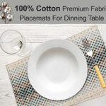 Ruvanti Placemats 100% Cotton 13×19 Inch, Dining Table Placemats Set of 6, Modern Place Mats for Dining Table Decor, Kitchen & Table Linens, Coffee Mat for Christmas Dinners – Faded