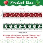 St. Patrick’s Day Linen Table Runner Valentine’s Day Table Runner Buffalo Plaid Love Hearts Shamrock Tables Decoration for Dinning Kitchen Home Party Decoration Supplies (13 x 72Inch)