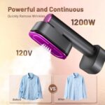 Steamer for Clothes, 2 in 1 Clothes Steamer Handheld, Travel Iron, 6-Level 1200W Steam Iron with LED Display, 15s Heat Up, Detachable Water Tank, Suitable Home and Travel, 120V