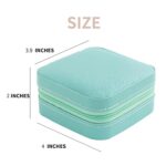 KElofoN Travel jewelry case Travel jewelry box Travel Jewelry Organizer Small Jewelry Organizer Box Gift for Girls Women with Mirror(Blue)