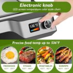 Besococina Electric Griddle 536°F Max Temp, Electric Grill Indoor Outdoor 14″, Dishwasher-Safe Indoor electric skillet, Nonstick Flat Top Grill 5mm Stainless Steel Plates, Spatula & Fork