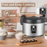 DAZITN Commercial Rice Cooker & Warmer 8.17Qt/40 Cups (Cooked Rice) |Large Rice Cooker | 40 mins Fast Cook Rice Cooker for Restaurant | Auto Keep Warm |Easy Clean