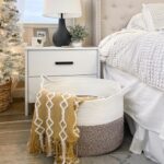 INDRESSME XXXLarge Blanket Basket for Living Room 21.7″ x 21.7″ x 13.8″-Storage Basket with Handle for Organizing Toy Pillows Woven Cotton Rope Laundry Basket Stuffed Animal Toy Storage for Play Room