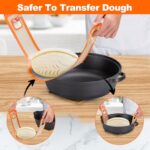 Friheten Sourdough Silicone Bread Sling – Non-Stick & Easy Clean Silicone Bread Mat for Dutch Oven. Reusable With Extra Long Handles Silicone Bread baking Supplies tools accessories (Orange 2)