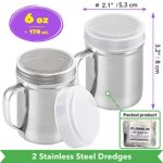 CUSINIUM Powdered Sugar Shaker Duster – With Handle – Cinnamon Shaker For Coffee Bar – Fine Mesh Dredge – 6 ounce, pack of 2 | Style: Fine