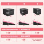 Kangaroo Hoppers Incline Gymnastics Mat, 56″x28″x15″ Folding Wedge for Kids Tumbling, Skill Training, Multiple Colors Cheese Mat for Gymnastics, Home Gym Exercise, Black/Pink