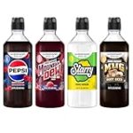 SodaStream Pepsi Wild Cherry Zero, MTN Dew Code Red Zero, Starry Zero & Mug Root Zero New Pour Bottle, Variety Pack 440ml (Pack of 4)