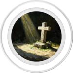 Stone Cross With Light Beam PopSockets PopGrip for MagSafe