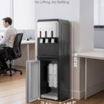 Euhomy Self-Cleaning Bottleless Water Dispenser, 3 Temperature Settings (Cold/Warm/Hot), NSF Certified Filters, LED Indicators, with Childproof Lock?Black