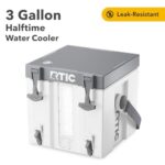 RTIC Halftime Water Cooler 3 Gallon Portable Carrier Container, Drink Beverage Dispenser, Stackable with 2 Taps, Bottleless, BPA-Free, for Sports, Camping, BBQ, Parties, Picnic, and More, White